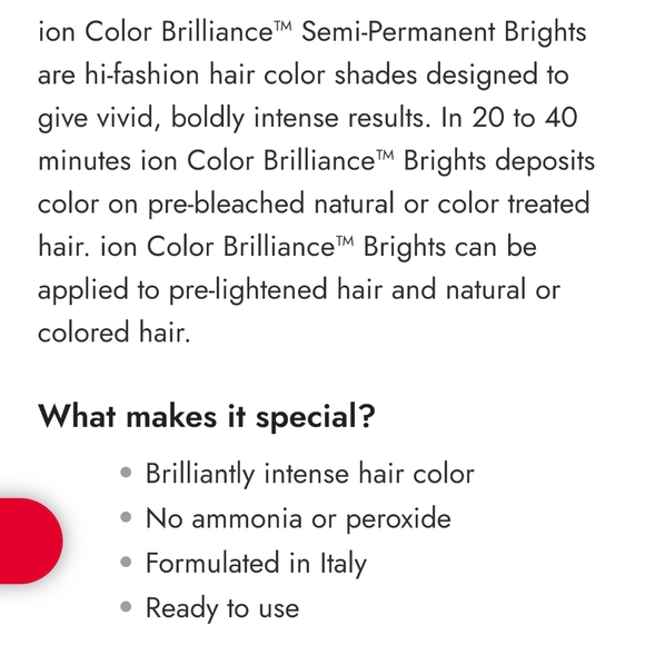 Ion Color Brilliance Hair Color Semi-Permanent Vivid Shade: Salmon NWT - Picture 3 of 7